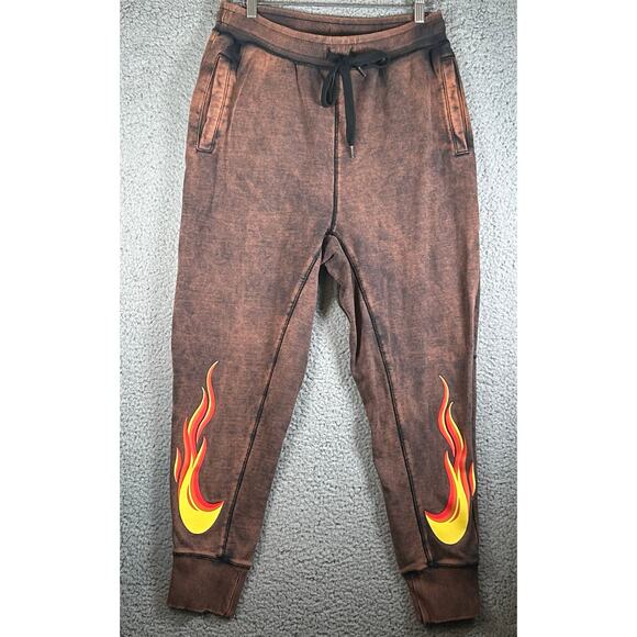 Nike Have a Nike Day Rust Black Washed Flames Jogger Sweatpants Men S DZ3054-010 - Picture 1 of 12